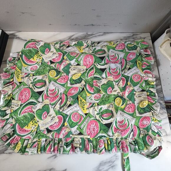 Kitchen Apron-Fruit Watermelon Print Trad Wife 50s Pinup Retro Feminine Skirt - Picture 1 of 4